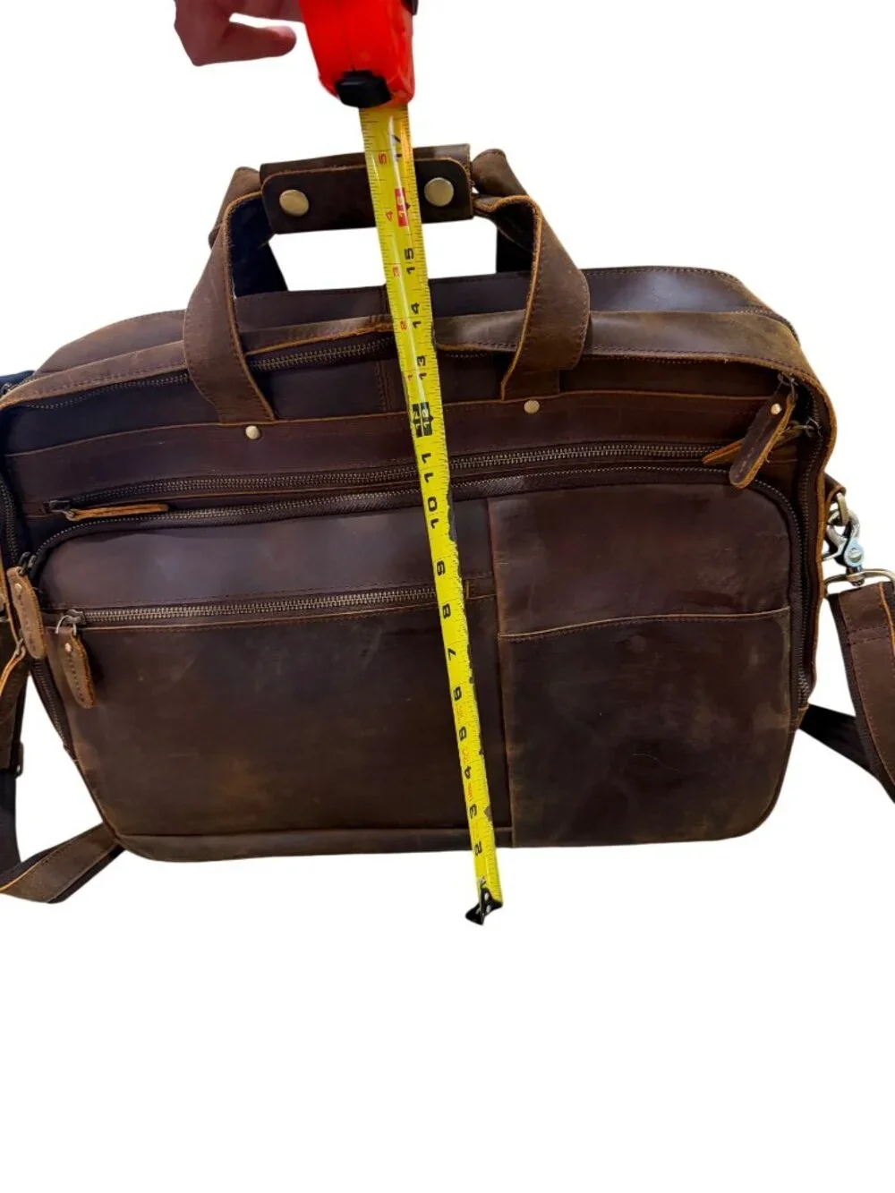 Large Leather Business Briefcase Full Grain Leather Laptop Case Messenger Bag